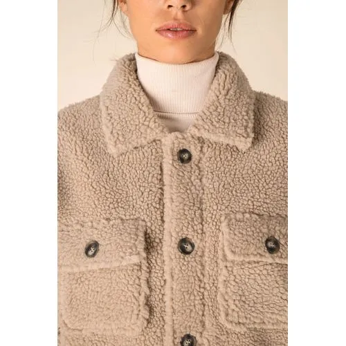 Surchemise à épaules tombantes en sherpa unisexe