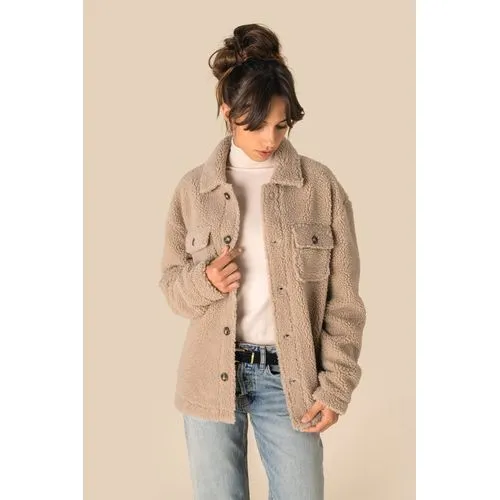 Surchemise à épaules tombantes en sherpa unisexe