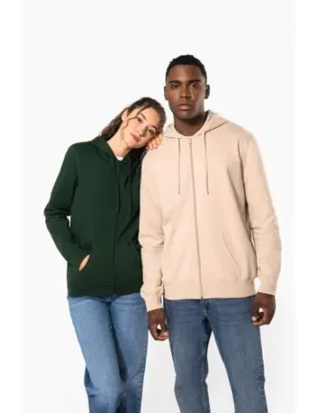 Sweat-shirt recyclé zippé à capuche unisexe