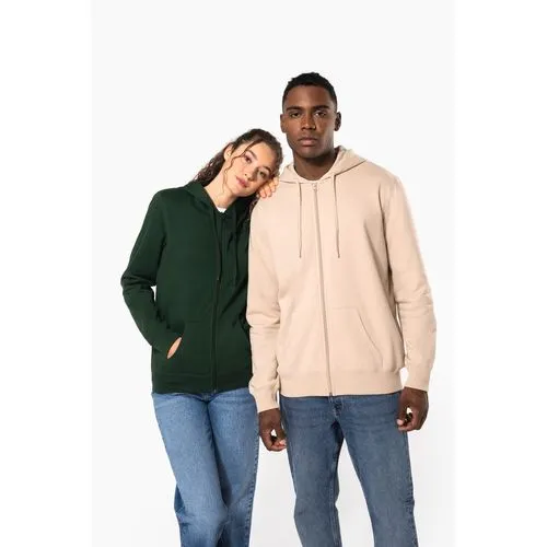 Sweat-shirt recyclé zippé à capuche unisexe