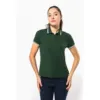 Polo femme manches courtes à liserés contrastés