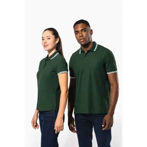 Polo femme manches courtes à liserés contrastés