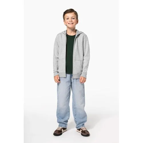 Sweat-shirt recyclé zippé à capuche enfant