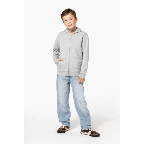 Sweat-shirt recyclé zippé à capuche enfant