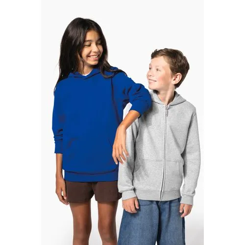 Sweat-shirt recyclé zippé à capuche enfant