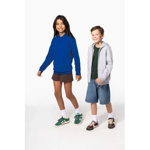 Sweat-shirt recyclé zippé à capuche enfant