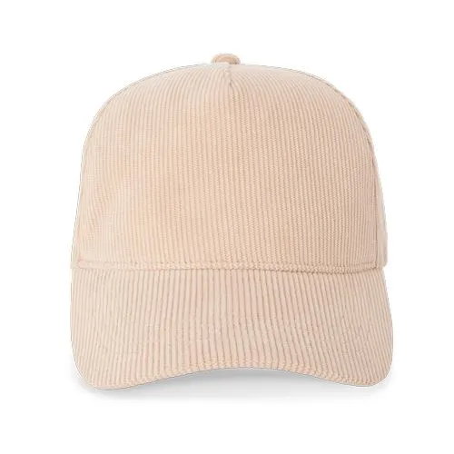 Casquette 5 panneaux en velours sable 1 Casquette 5 panneaux en velours