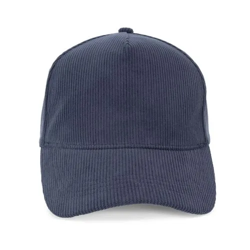 Casquette 5 panneaux en velours bleu marine 1 Casquette 5 panneaux en velours