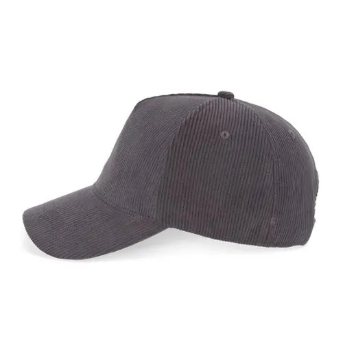 Casquette 5 panneaux en velours gris ombre 3 Casquette 5 panneaux en velours