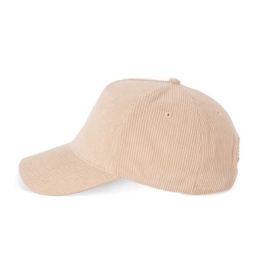 Casquette 5 panneaux en velours sable 3 Casquette 5 panneaux en velours