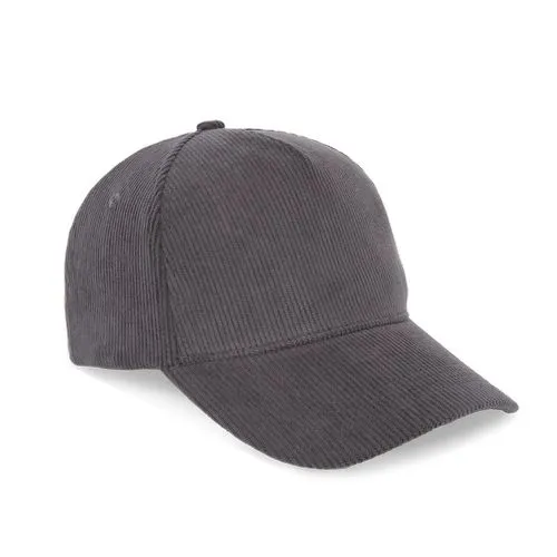 Casquette 5 panneaux en velours gris ombre 2 Casquette 5 panneaux en velours
