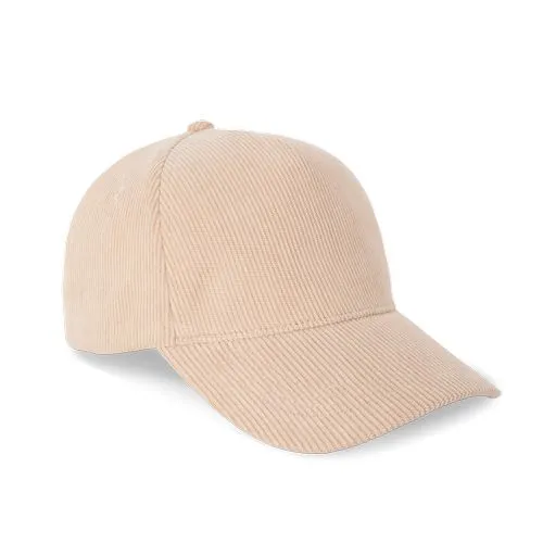 Casquette 5 panneaux en velours sable 2 Casquette 5 panneaux en velours