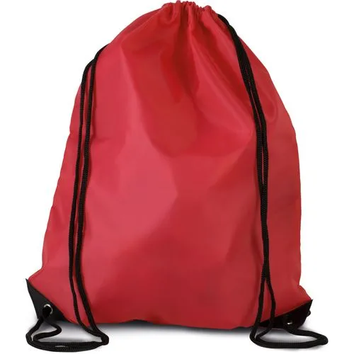 Sac à dos avec cordelettes Kimood 13 L rouge cerise polyester 1 Sac à dos avec cordelettes