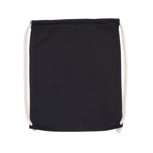 Sac à dos en coton bio avec cordelettes noir 1 Sac à dos en coton bio avec cordelettes