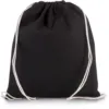Petit sac à dos en coton bio avec cordelettes noir 1 Petit sac à dos en coton bio avec cordelettes