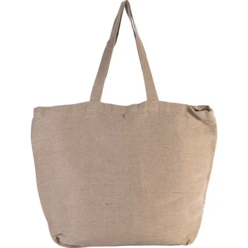 Grand sac en juco avec doublure intérieure naturel délavé 1 Grand sac en juco avec doublure intérieure