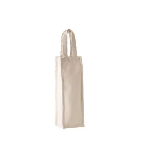 Sac porte-bouteille en coton canvas naturel 1 Sac porte-bouteille en coton canvas