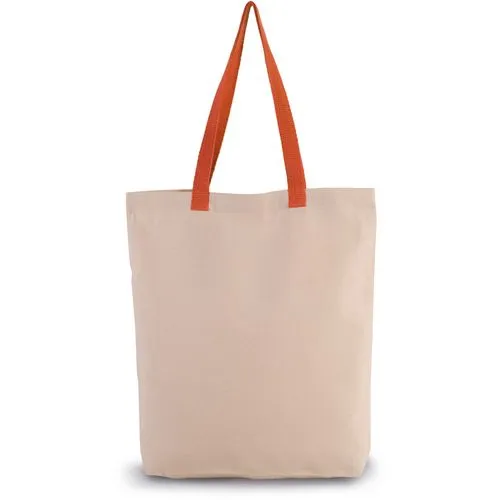 Sac shopping à soufflet avec poignées contrastées