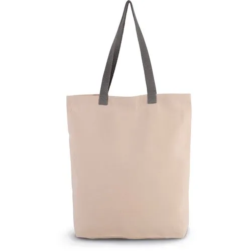 Sac shopping à soufflet avec poignées contrastées