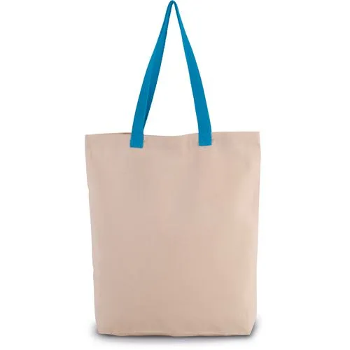 Sac shopping à soufflet avec poignées contrastées