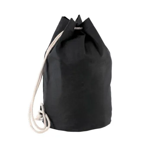 Sac marin en coton avec cordon noir 1 Sac marin en coton avec cordon