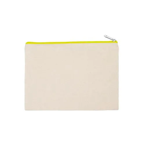 Pochette en coton canvas – grand modèle jaune fluo 1 Pochette en coton canvas - grand modèle