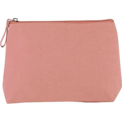 Trousse en coton canvas rose poudré pur 1 Trousse en coton canvas