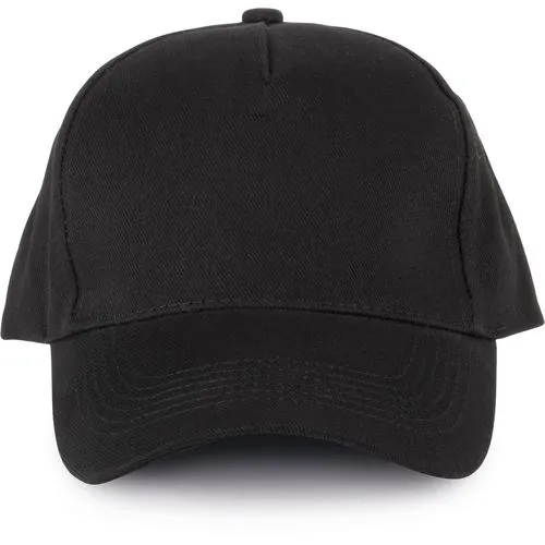Casquette 5 panneaux en coton bio noir 1 Casquette 5 panneaux en coton bio