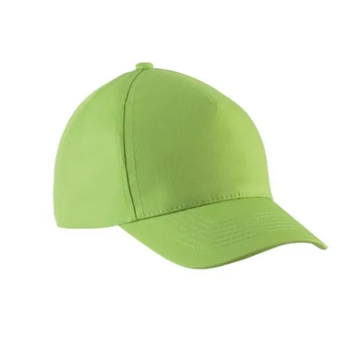 Casquette enfant en coton – 5 panneaux vert citron 1 Casquette enfant en coton - 5 panneaux