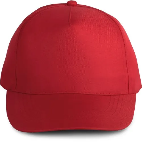 Casquette polyester – 5 panneaux rouge 2 Casquette polyester - 5 panneaux