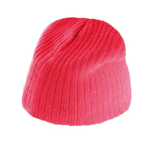 Bonnet tricot côtelé fraise 1 Bonnet tricot côtelé
