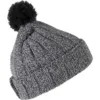 Bonnet à pompon avec revers gris foncé 1 Bonnet à pompon avec revers