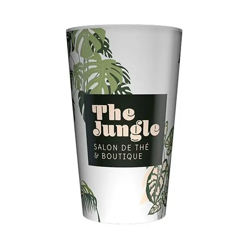 Gobelet réutilisable personnalisé 25cl noir – Quadrichromie blanc 2 Gobelet réutilisable personnalisé 25cl - Quadrichromie