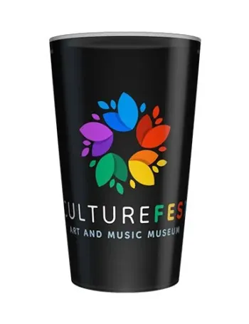 Gobelet réutilisable personnalisé 25cl noir - Quadrichromie