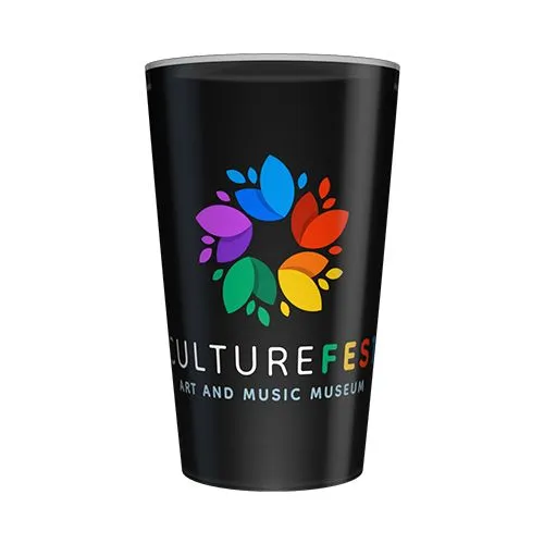 Gobelet réutilisable personnalisé 25cl noir - Quadrichromie