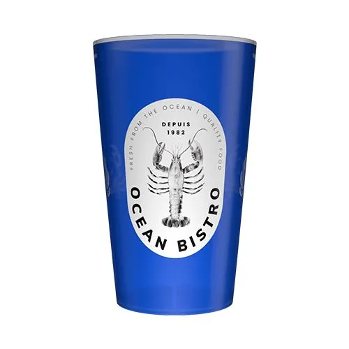 Gobelet réutilisable personnalisé 25cl noir – Quadrichromie bleu 2 Gobelet réutilisable personnalisé 25cl - Quadrichromie