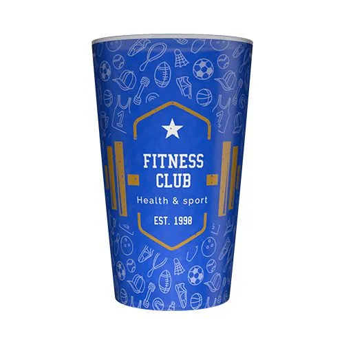 Gobelet réutilisable personnalisé 25cl noir – Quadrichromie bleu 1 Gobelet réutilisable personnalisé 25cl - Quadrichromie