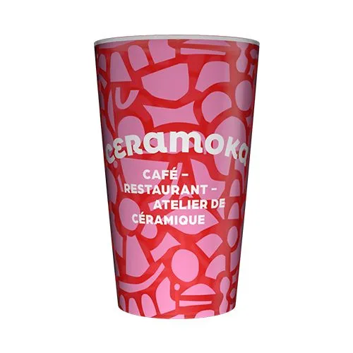 Gobelet réutilisable personnalisé 25cl noir – Quadrichromie rouge 2 Gobelet réutilisable personnalisé 25cl - Quadrichromie