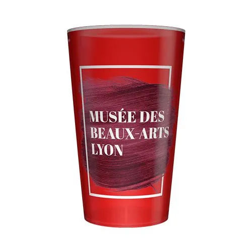 Gobelet réutilisable personnalisé 25cl noir – Quadrichromie rouge 1 Gobelet réutilisable personnalisé 25cl - Quadrichromie