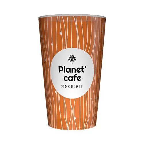Gobelet réutilisable personnalisé 25cl noir – Quadrichromie orange 2 Gobelet réutilisable personnalisé 25cl - Quadrichromie