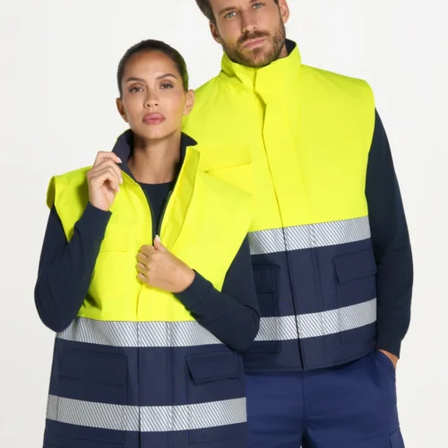 Bodywarmer matelassé haute visibilité unisexe JHK HV11U01 Bodywarmer matelassé haute visibilité unisexe JHK HV11U01