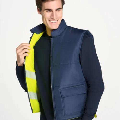 Bodywarmer matelassé haute visibilité unisexe JHK HV11U02 Bodywarmer matelassé haute visibilité unisexe JHK HV11U02