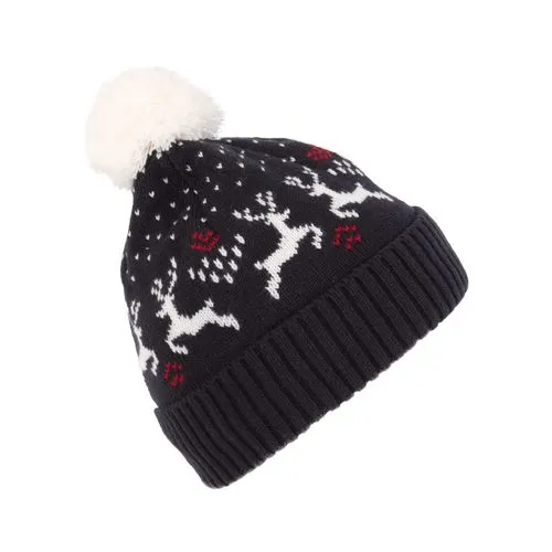 Bonnet de Noël motifs rennes 7 Bonnet de Noël motifs rennes
