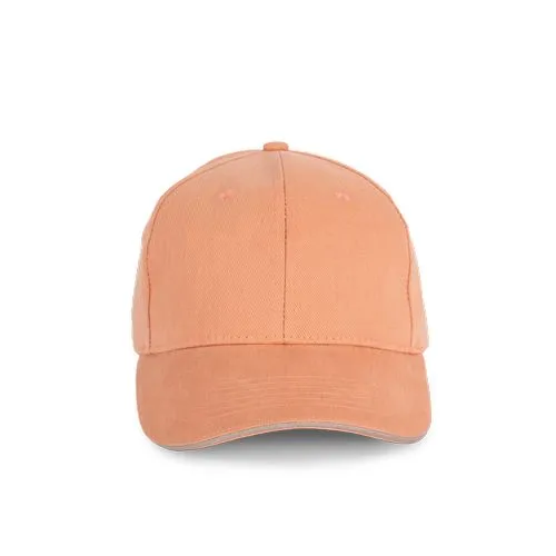 Casquette en coton biologique à sandwich contrasté - 6 panneaux