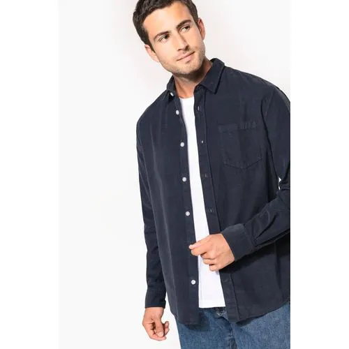 Chemise manches longues en velours homme