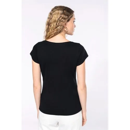 T-shirt col bateau manches courtes femme
