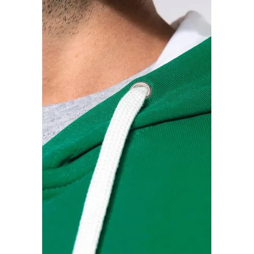 Sweat-shirt zippé capuche contrastée