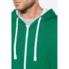 Sweat-shirt zippé capuche contrastée