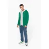 Sweat-shirt zippé capuche contrastée