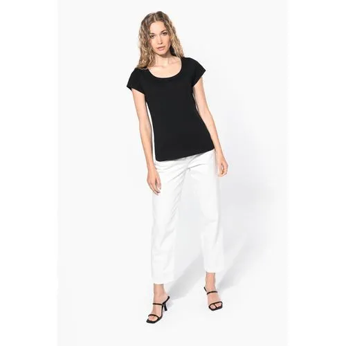 T-shirt col bateau manches courtes femme